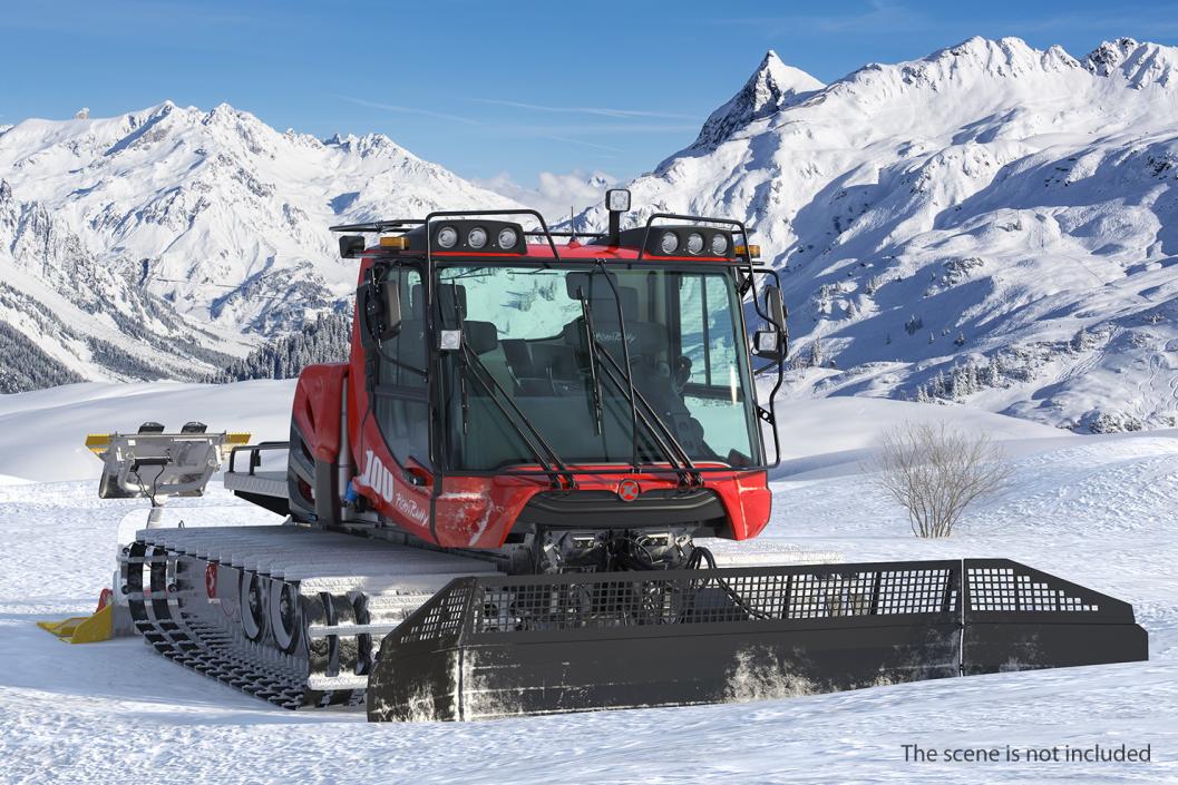 3D Snowy PistenBully 100 Snowcat with Snowplow model