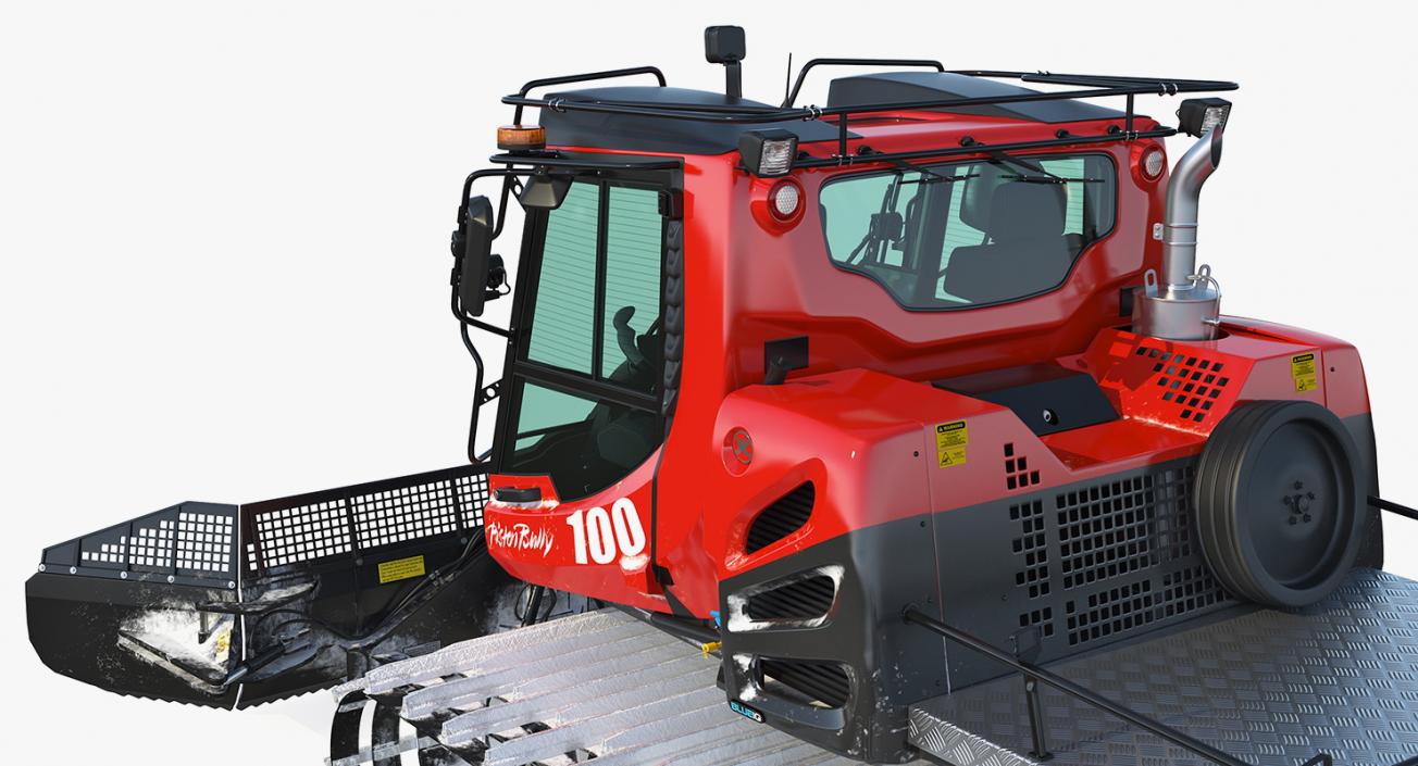 3D Snowy PistenBully 100 Snowcat with Snowplow model