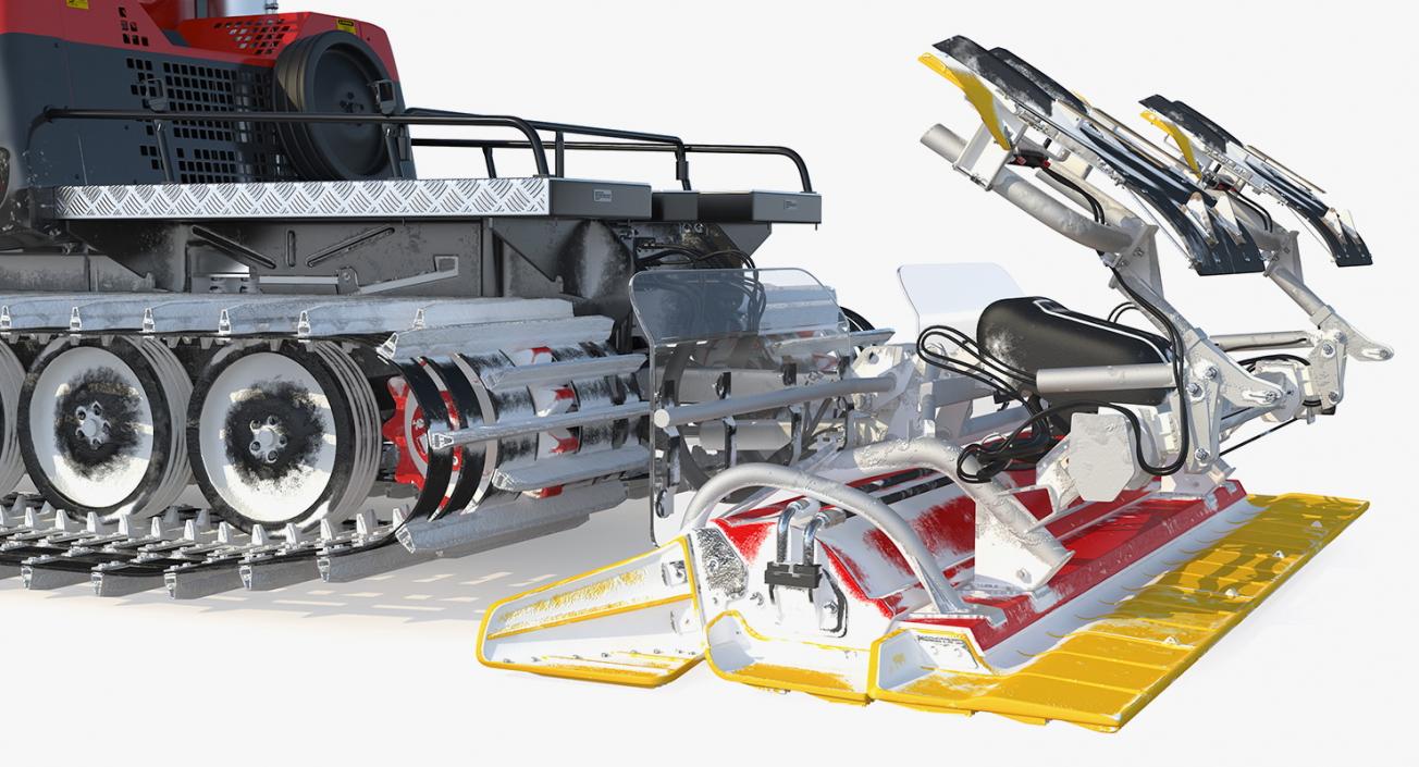 3D Snowy PistenBully 100 Snowcat with Snowplow model