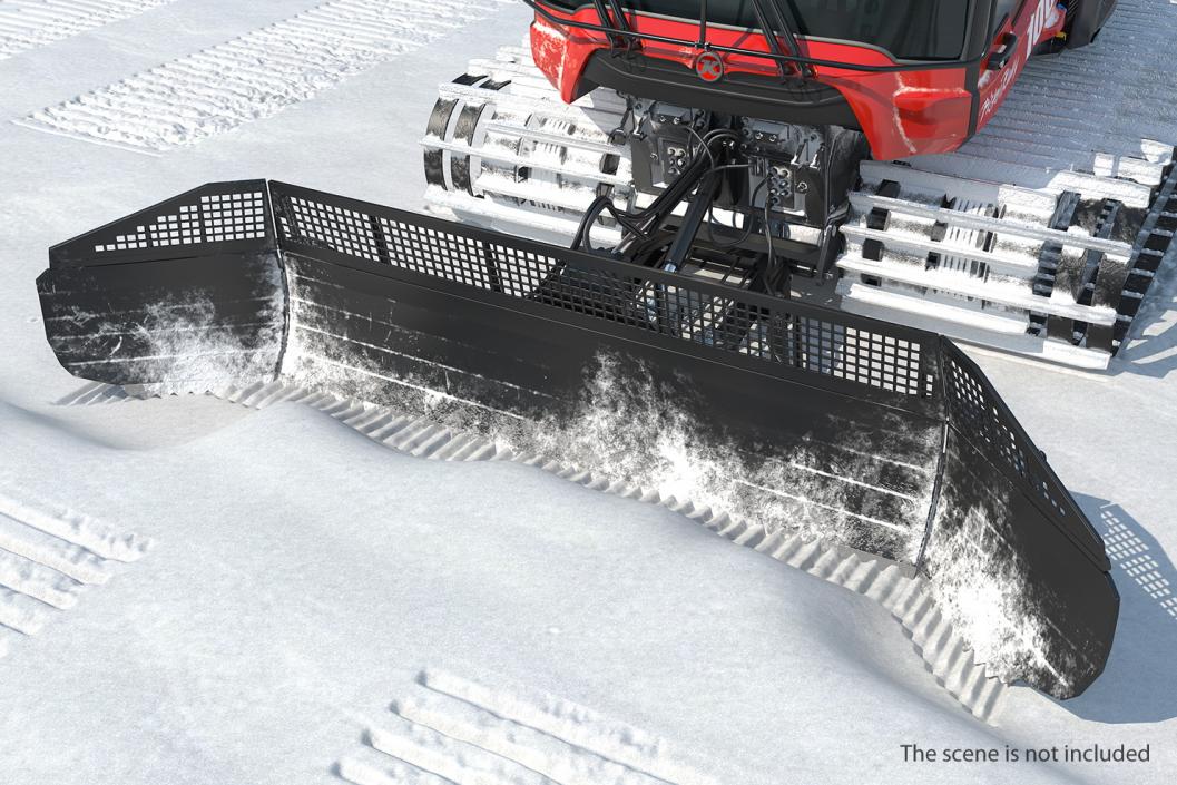 3D Snowy PistenBully 100 Snowcat with Snowplow model