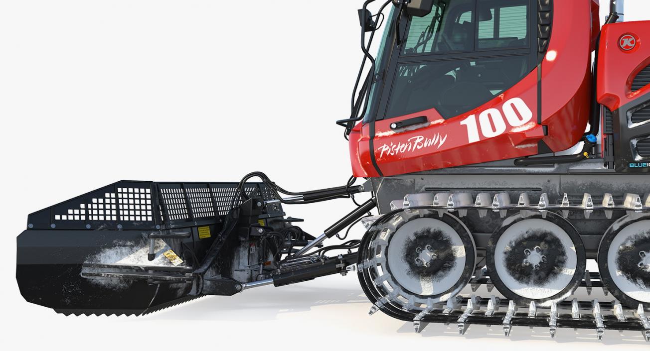 3D Snowy PistenBully 100 Snowcat with Snowplow model