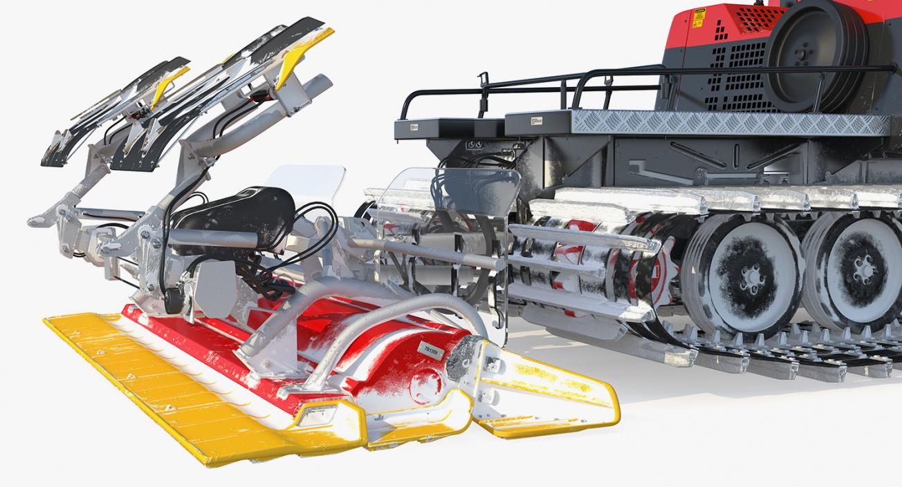 3D Snowy PistenBully 100 Snowcat with Snowplow model