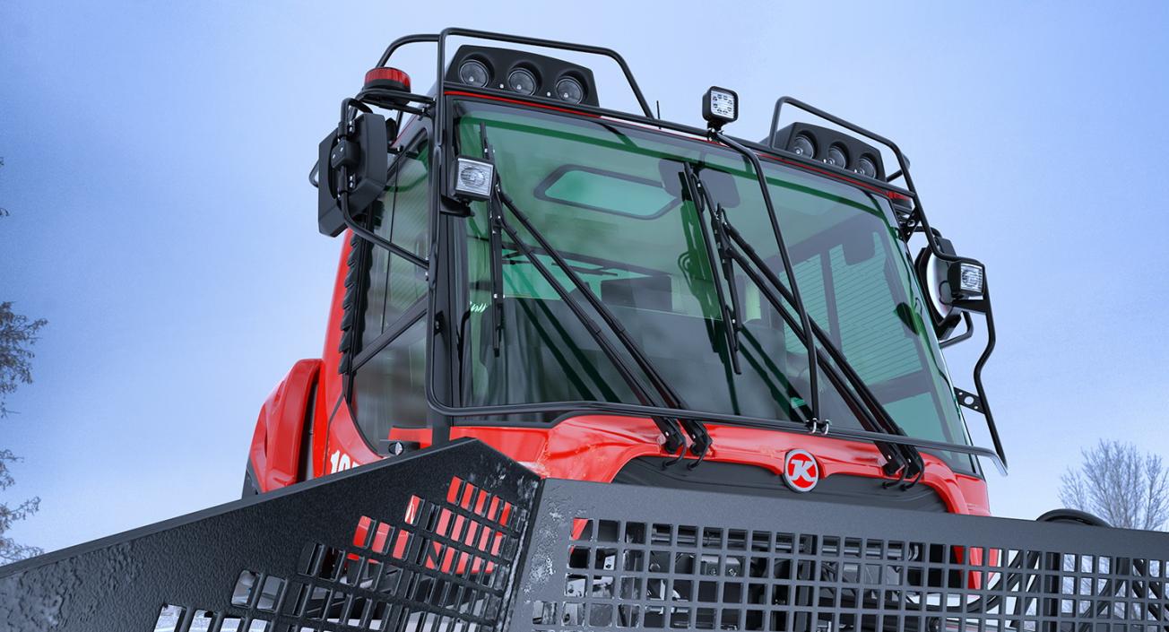 3D Snowy PistenBully 100 Snowcat with Snowplow model