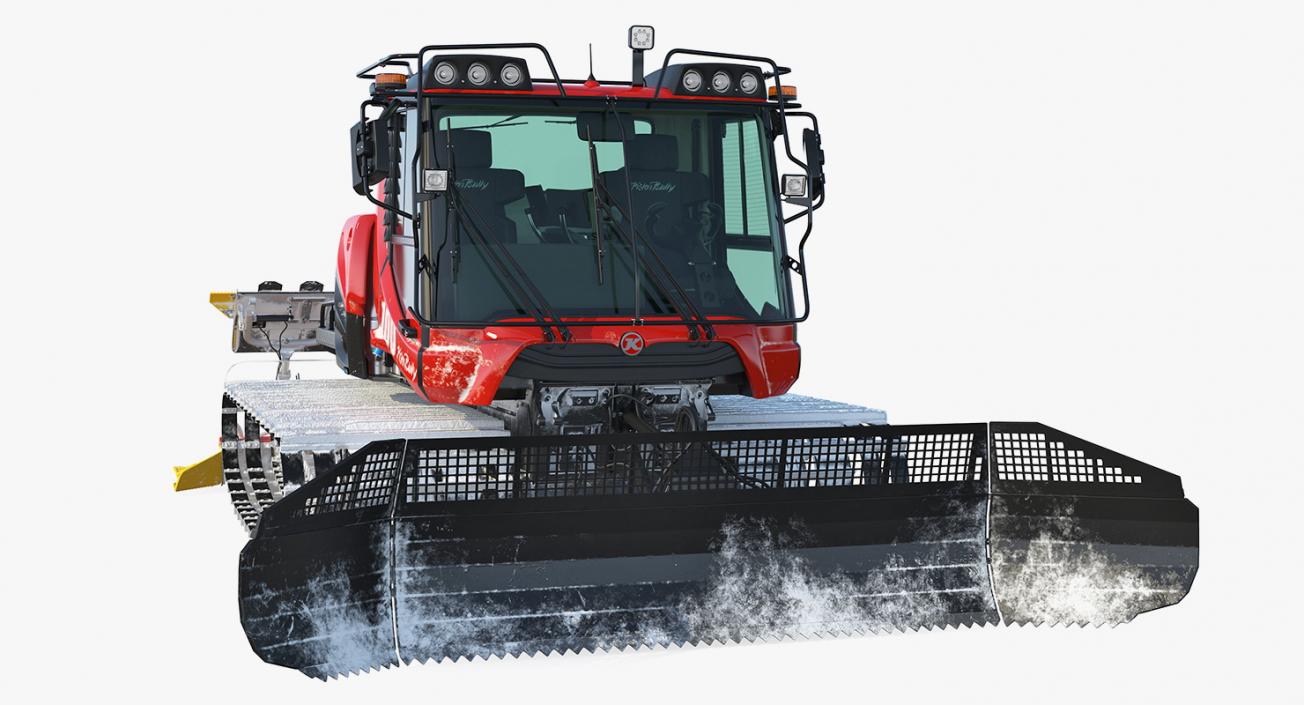 3D Snowy PistenBully 100 Snowcat with Snowplow model