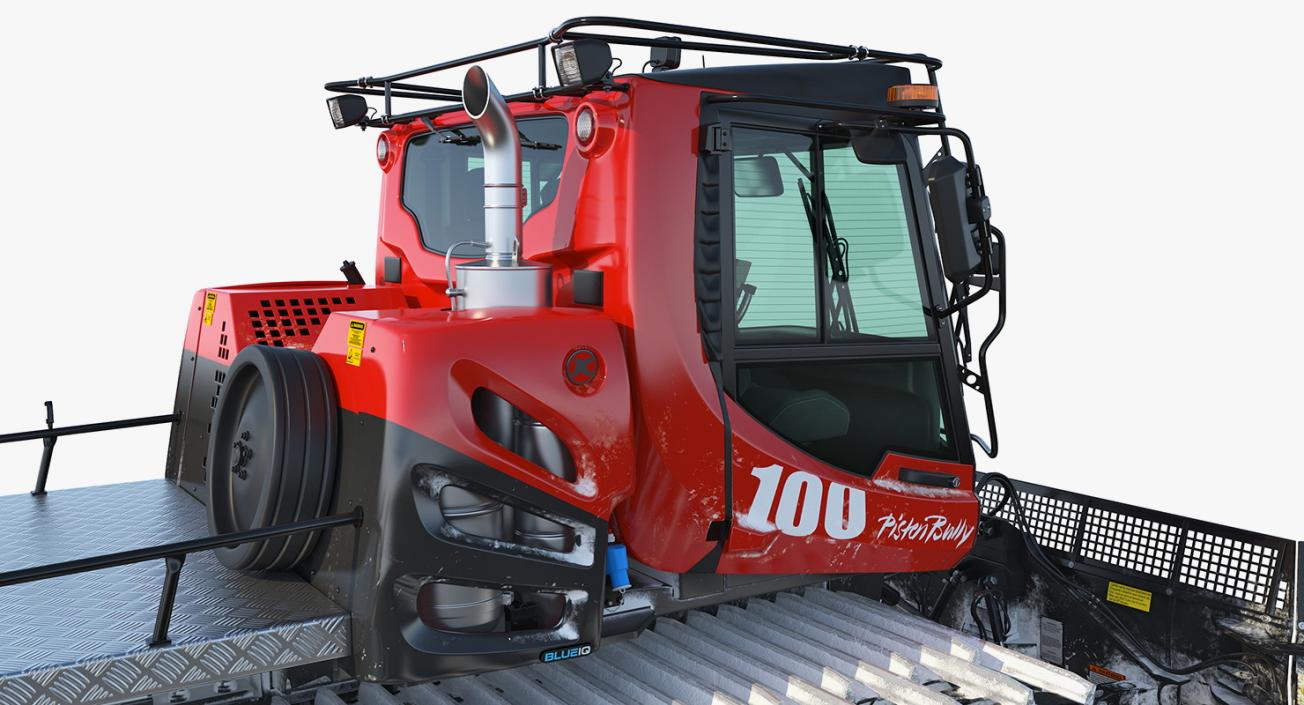 3D Snowy PistenBully 100 Snowcat with Snowplow model