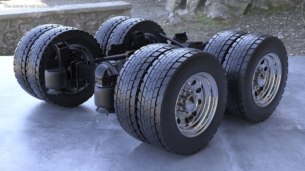 3D Heavy Duty Truck Tandem Rear Axle model