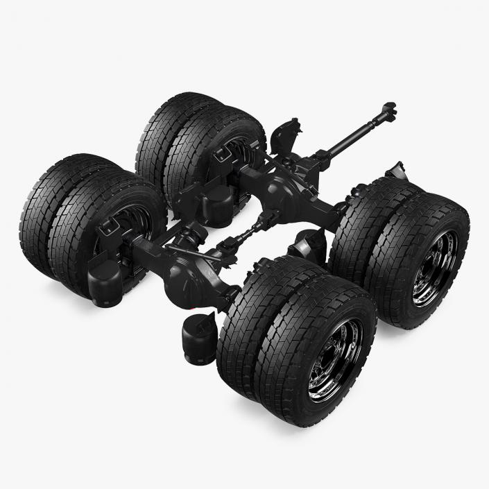 3D Heavy Duty Truck Tandem Rear Axle model