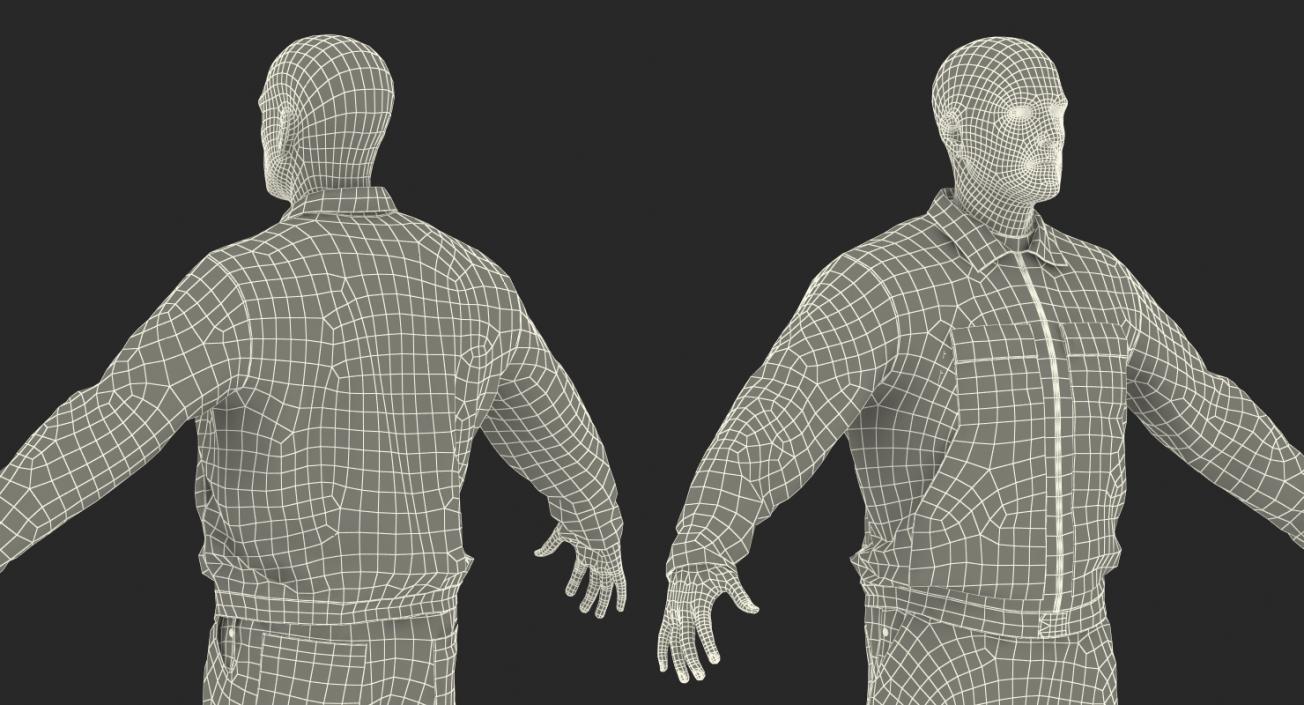 3D Worker Rigged model