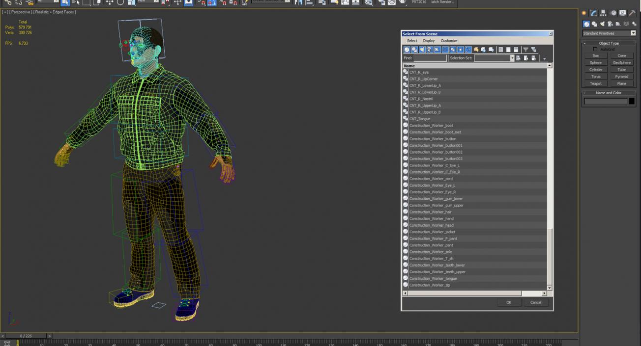 3D Worker Rigged model