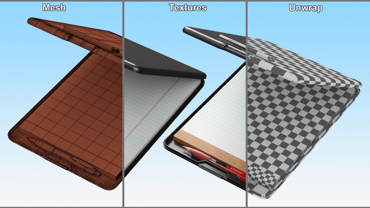 3D Storage Clipboard Black Open model