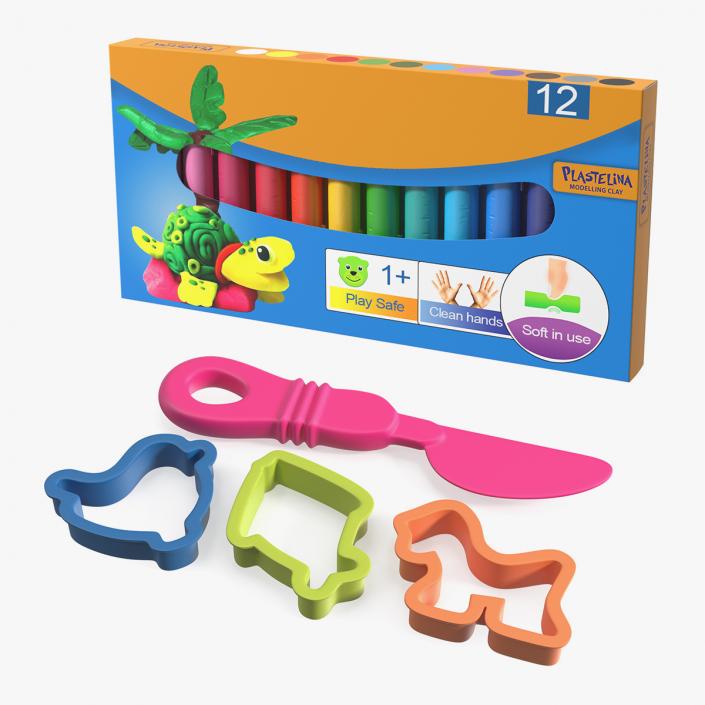 Plasticine Modelling Clay with Tools Collection 3D