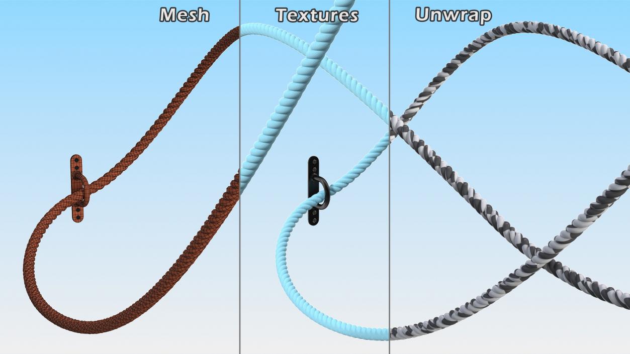 3D Battle Rope Alternating Waves Position model