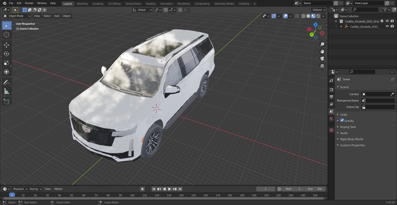 3D Cadillac Escalade 2021 Simple Interior model