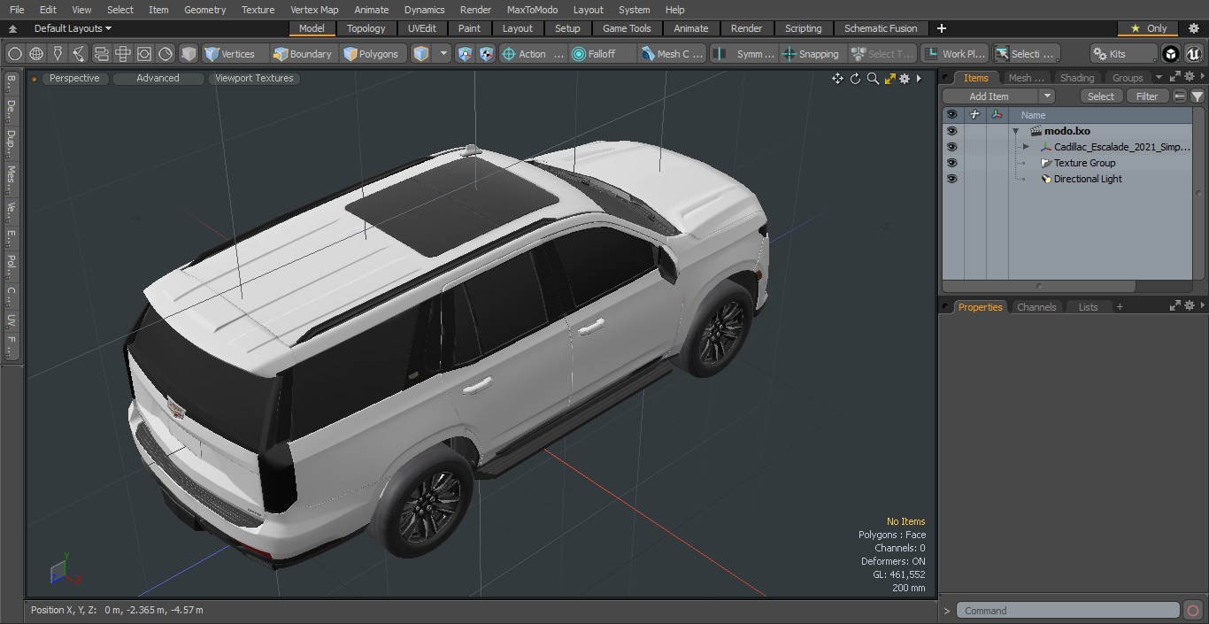 3D Cadillac Escalade 2021 Simple Interior model