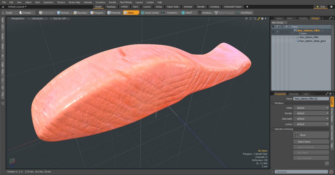 Raw Salmon Fillet 3D