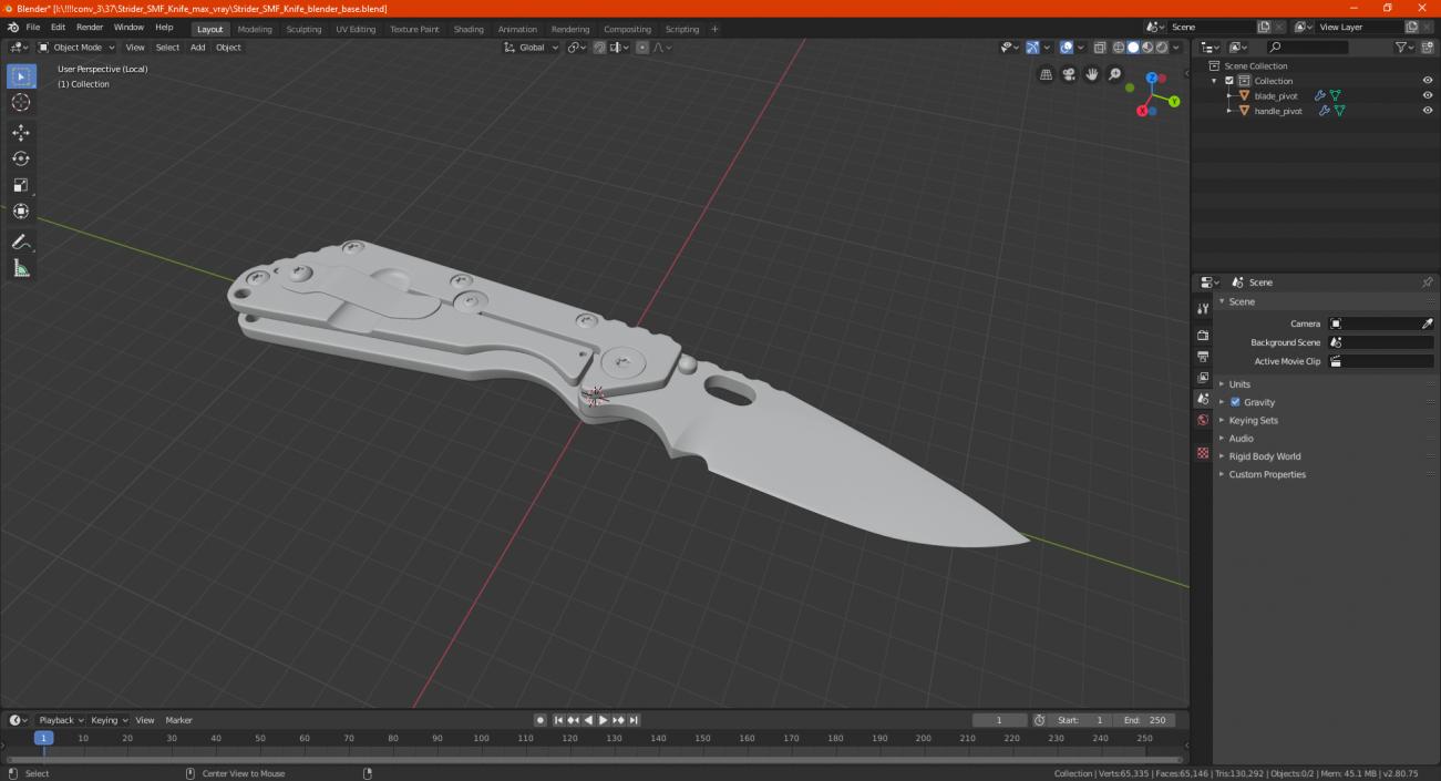 Strider SMF Knife 3D