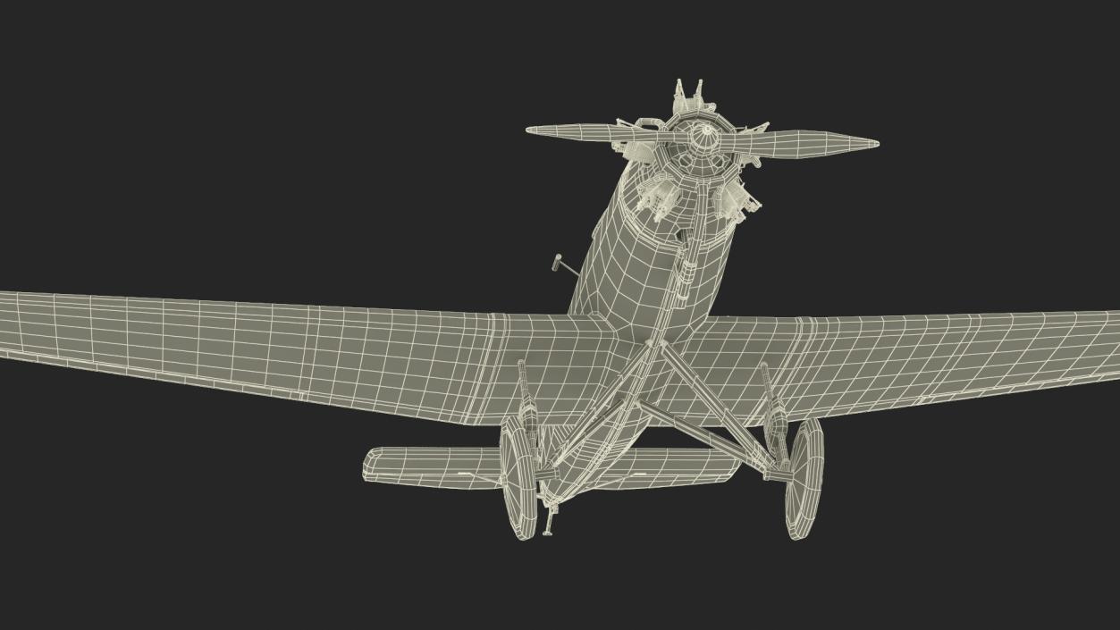 3D Retro Airplane Rigged