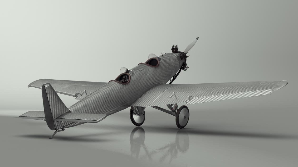 3D Retro Airplane Rigged