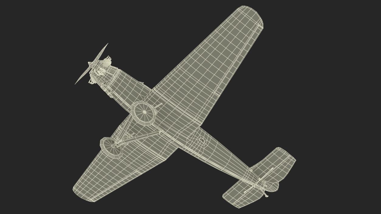 3D Retro Airplane Rigged