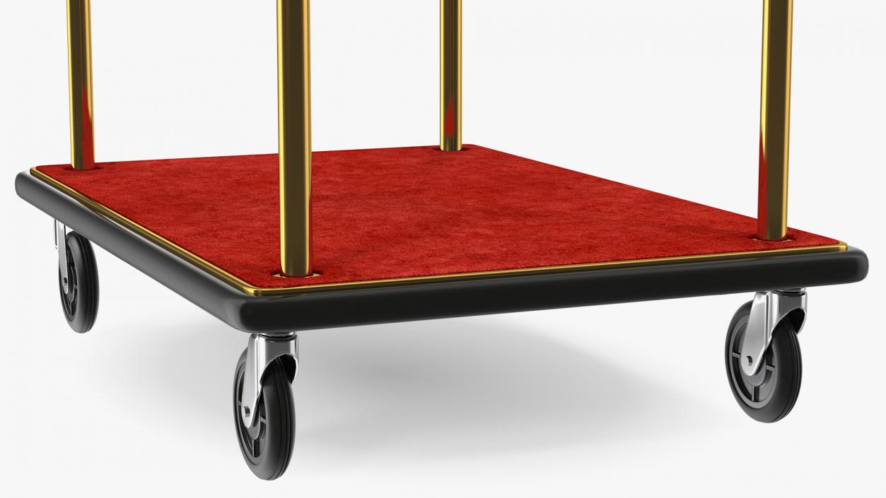 3D Gold Hotel Luggage Cart model