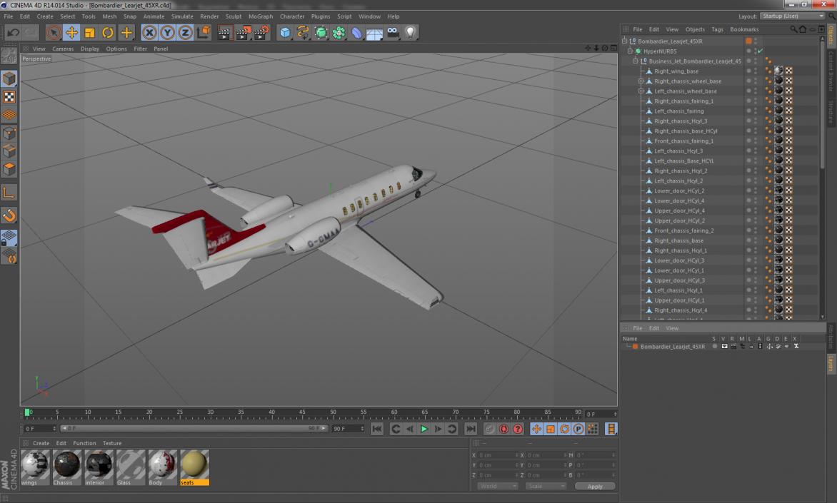 3D Bombardier Learjet 45XR model