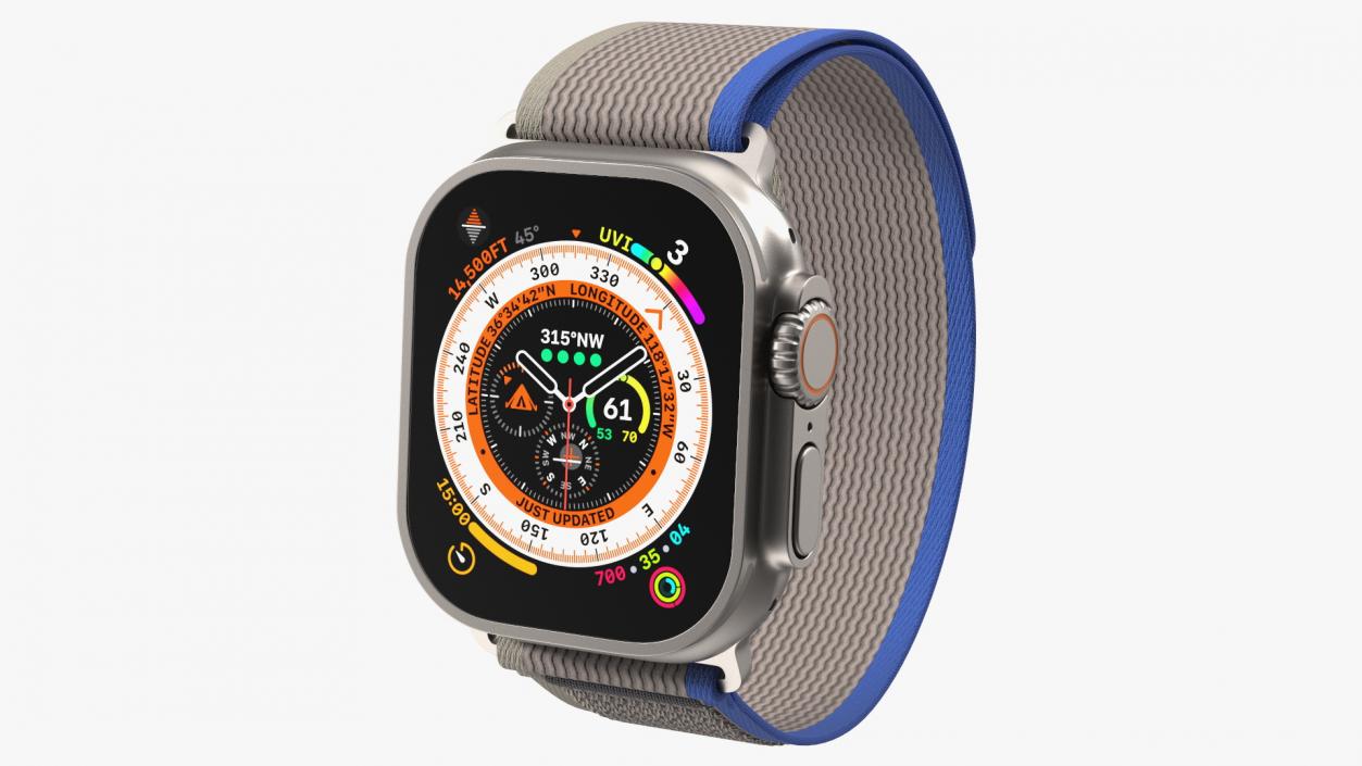 3D Apple Watch Ultra Trail Loop Blue-Gray model