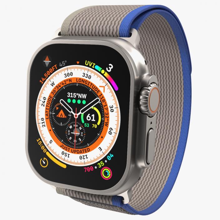 3D Apple Watch Ultra Trail Loop Blue-Gray model