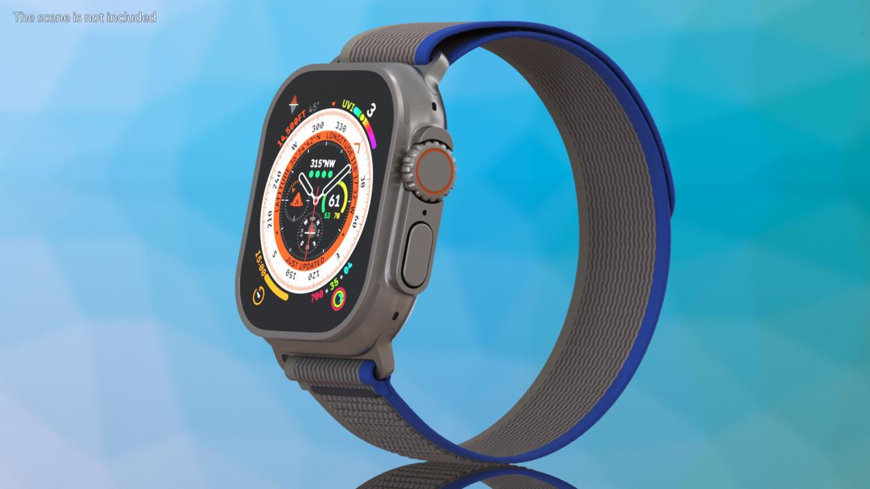 3D Apple Watch Ultra Trail Loop Blue-Gray model