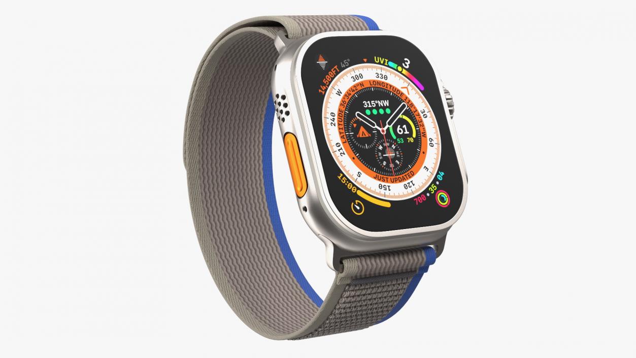 3D Apple Watch Ultra Trail Loop Blue-Gray model