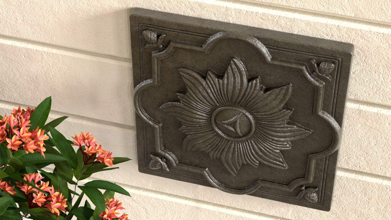 Flower Tile Wall Decor 3D