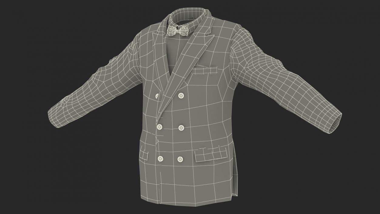 Mens Glitter Blazer Jacket With Bow Tie 3D model