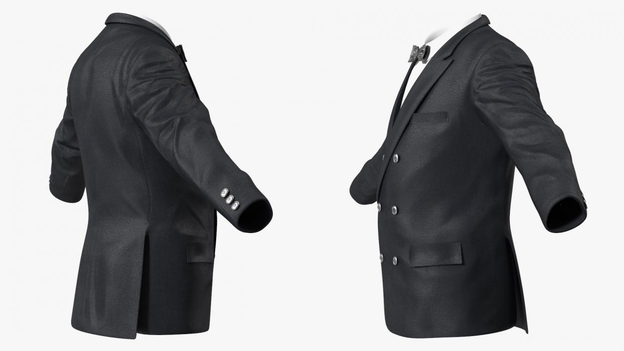 Mens Glitter Blazer Jacket With Bow Tie 3D model