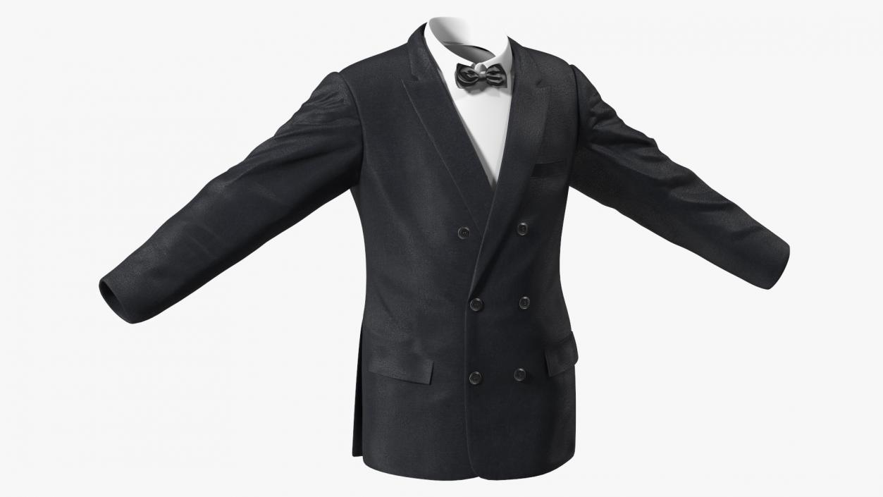 Mens Glitter Blazer Jacket With Bow Tie 3D model