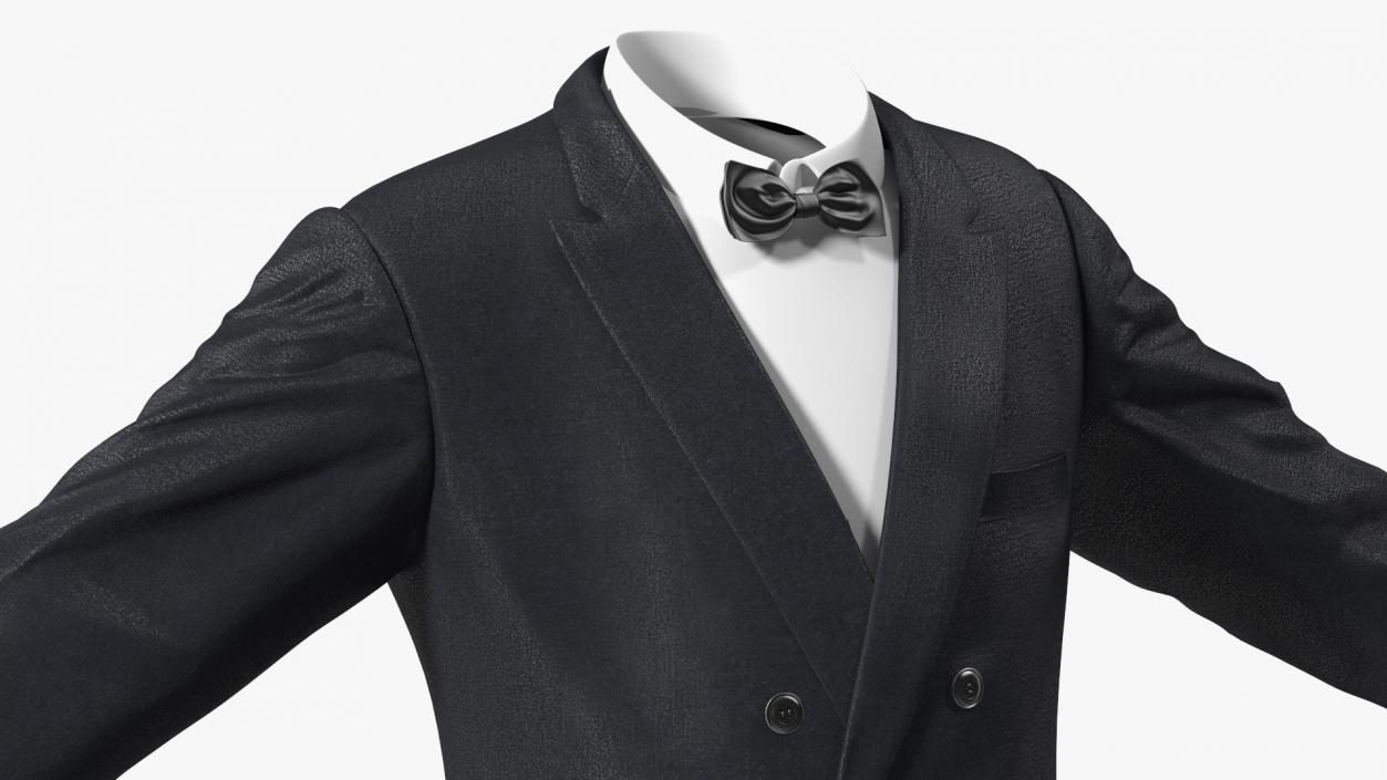 Mens Glitter Blazer Jacket With Bow Tie 3D model