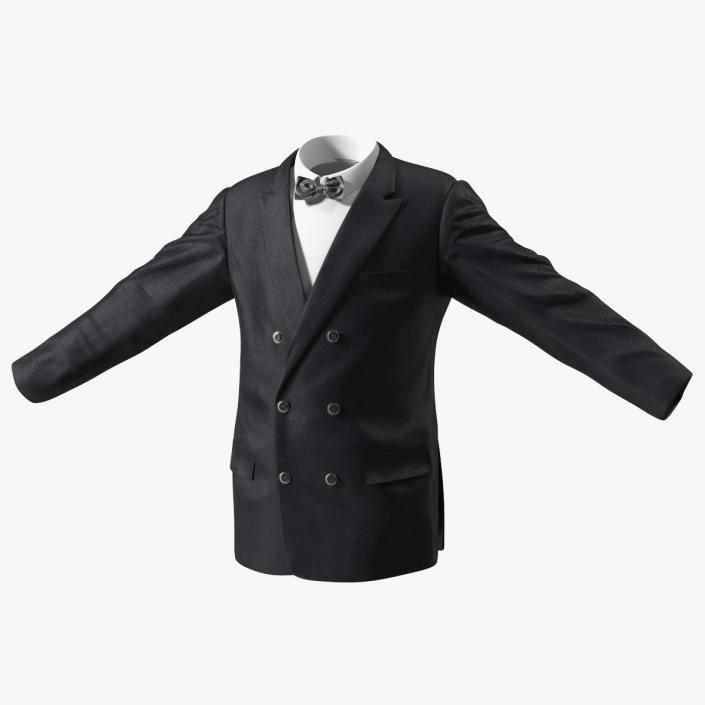 Mens Glitter Blazer Jacket With Bow Tie 3D model