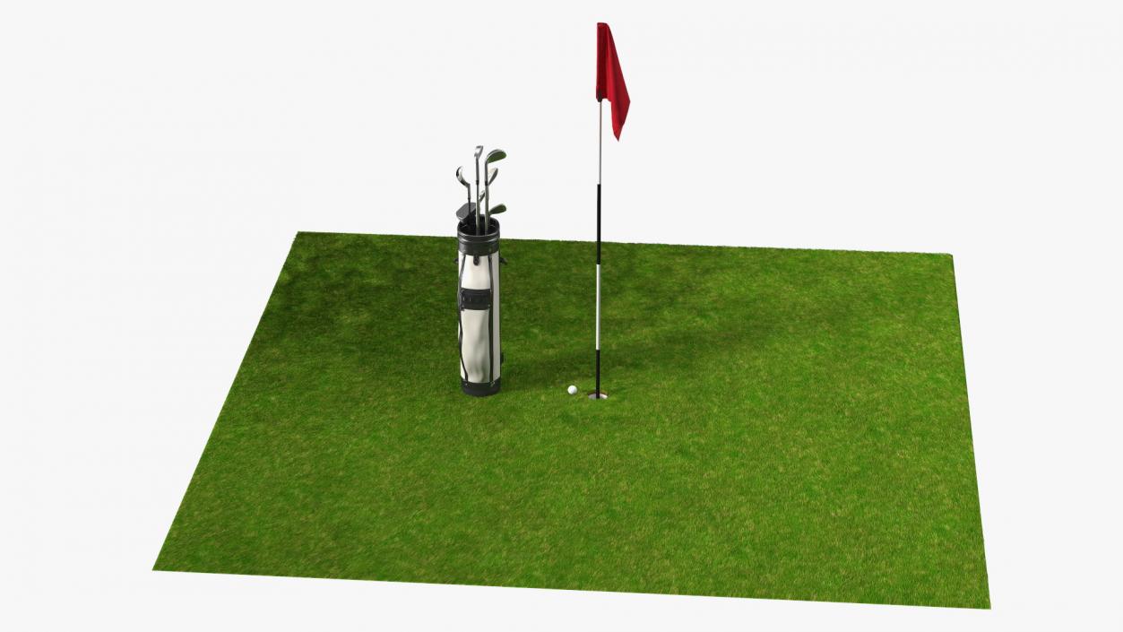 3D Golf Hole and Clubs Fur model