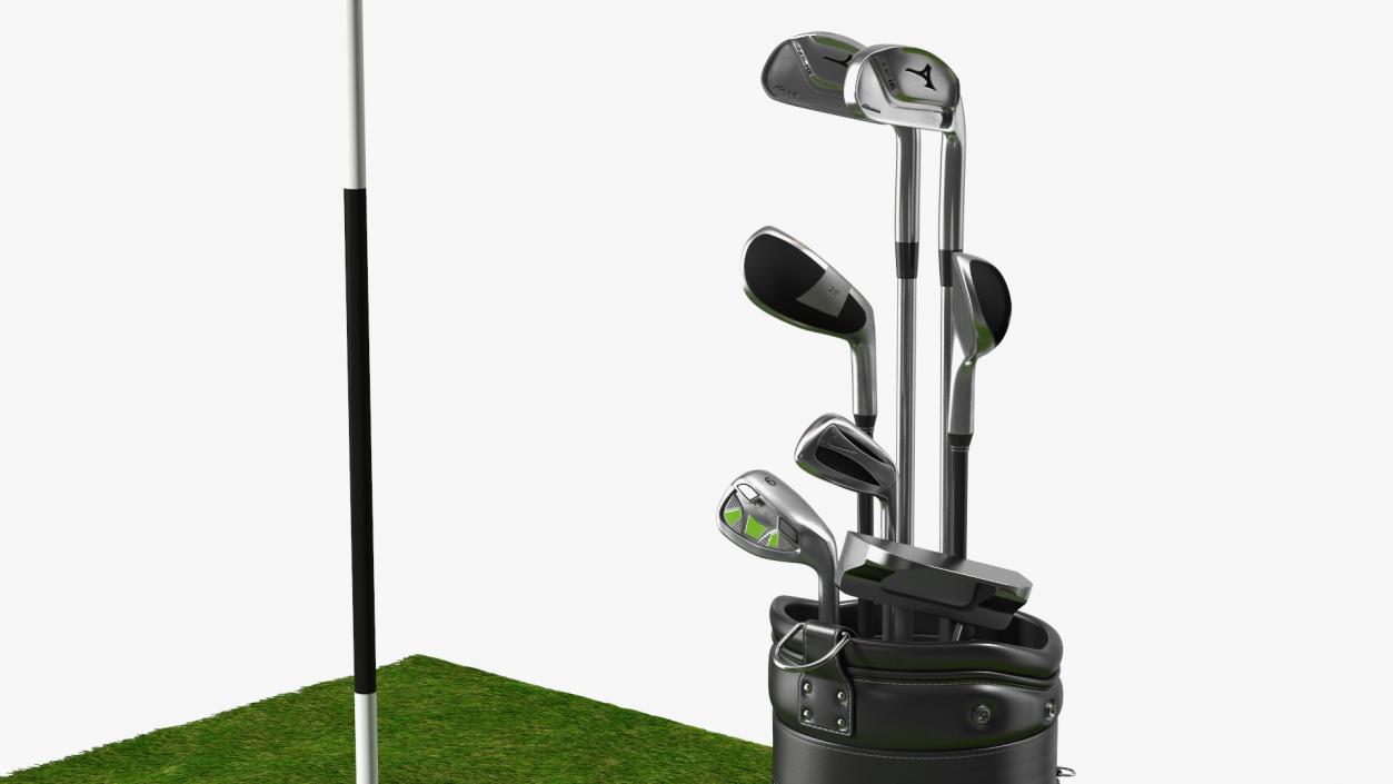 3D Golf Hole and Clubs Fur model