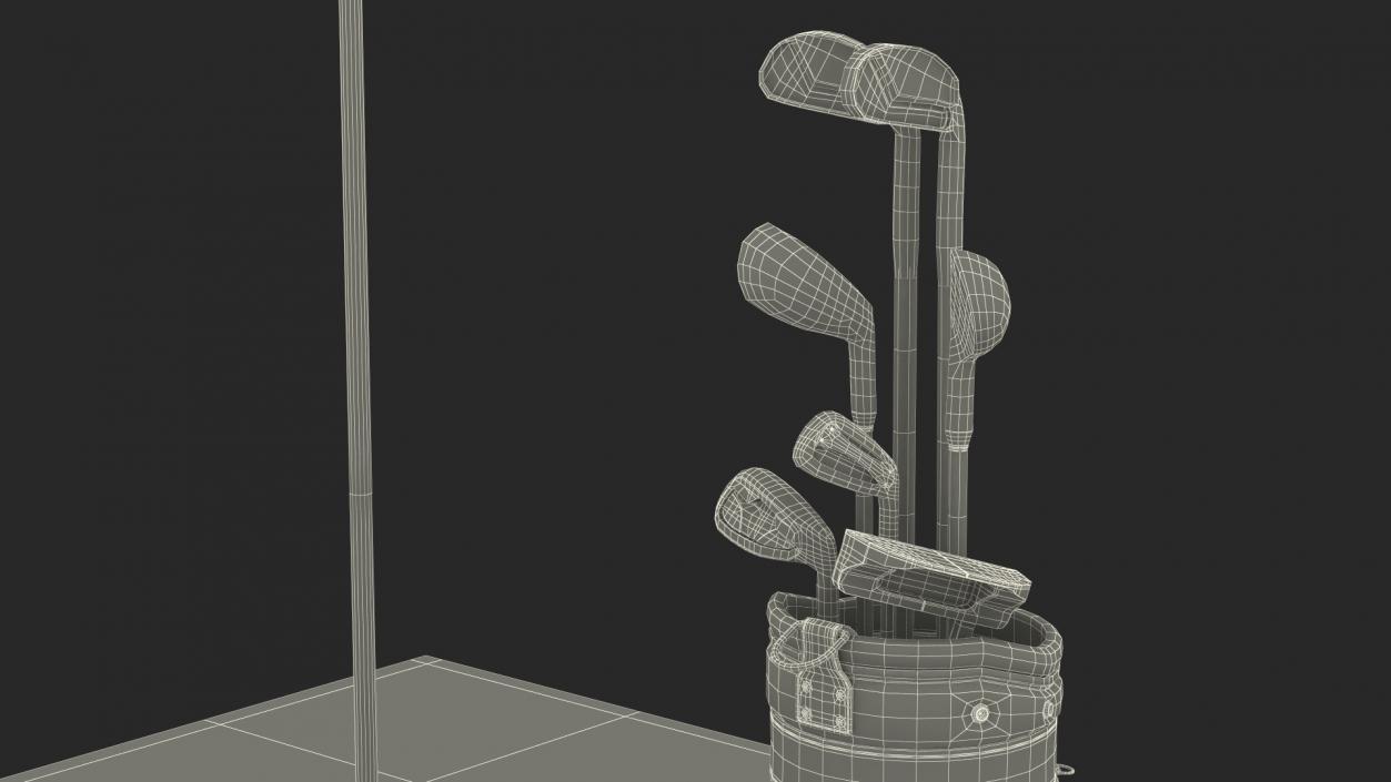 3D Golf Hole and Clubs Fur model