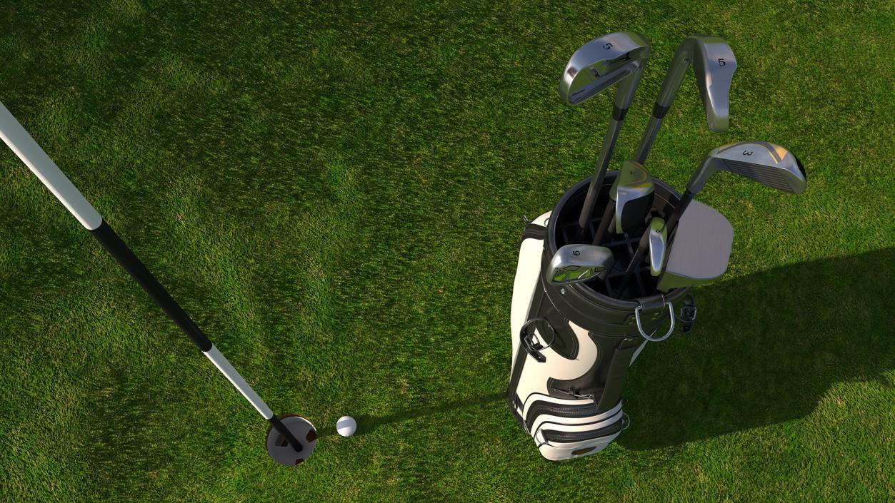 3D Golf Hole and Clubs Fur model