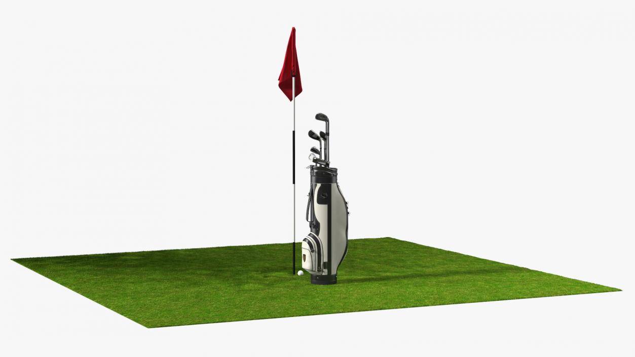 3D Golf Hole and Clubs Fur model