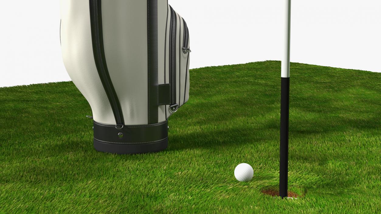 3D Golf Hole and Clubs Fur model