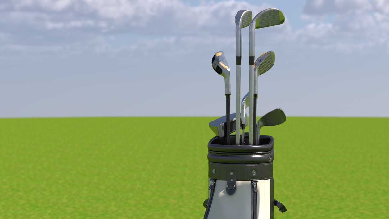 3D Golf Hole and Clubs Fur model