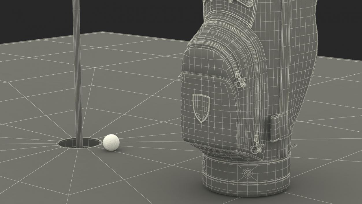 3D Golf Hole and Clubs Fur model