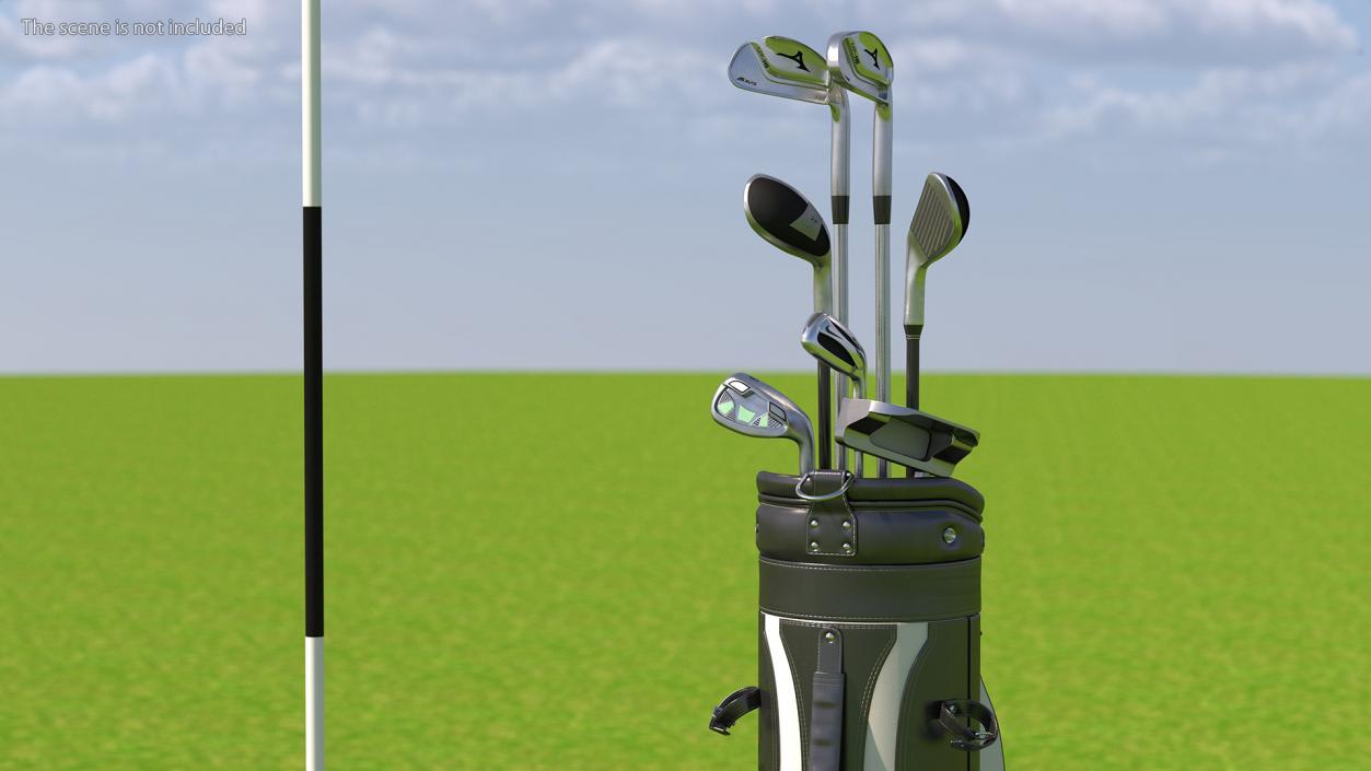 3D Golf Hole and Clubs Fur model