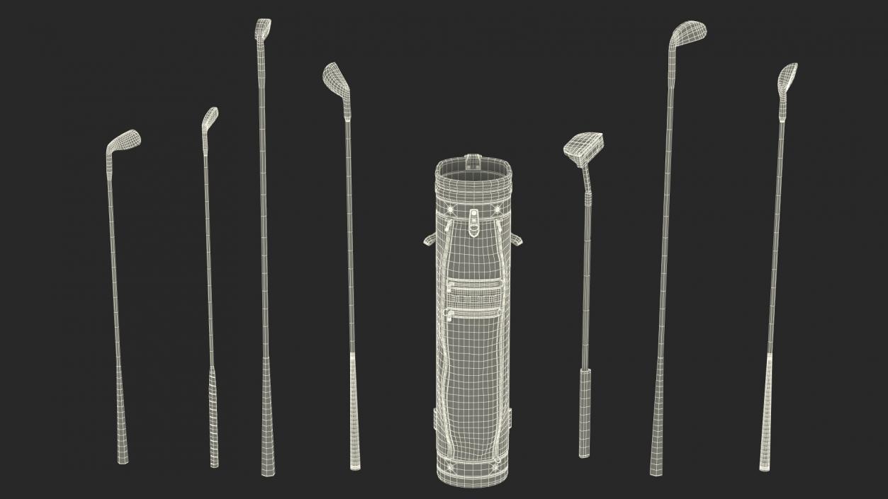 3D Golf Hole and Clubs Fur model