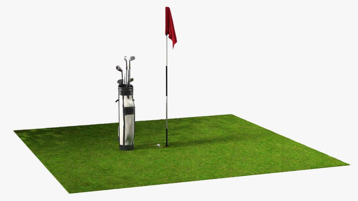 3D Golf Hole and Clubs Fur model