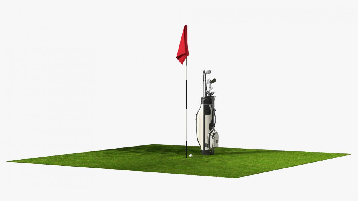 3D Golf Hole and Clubs Fur model