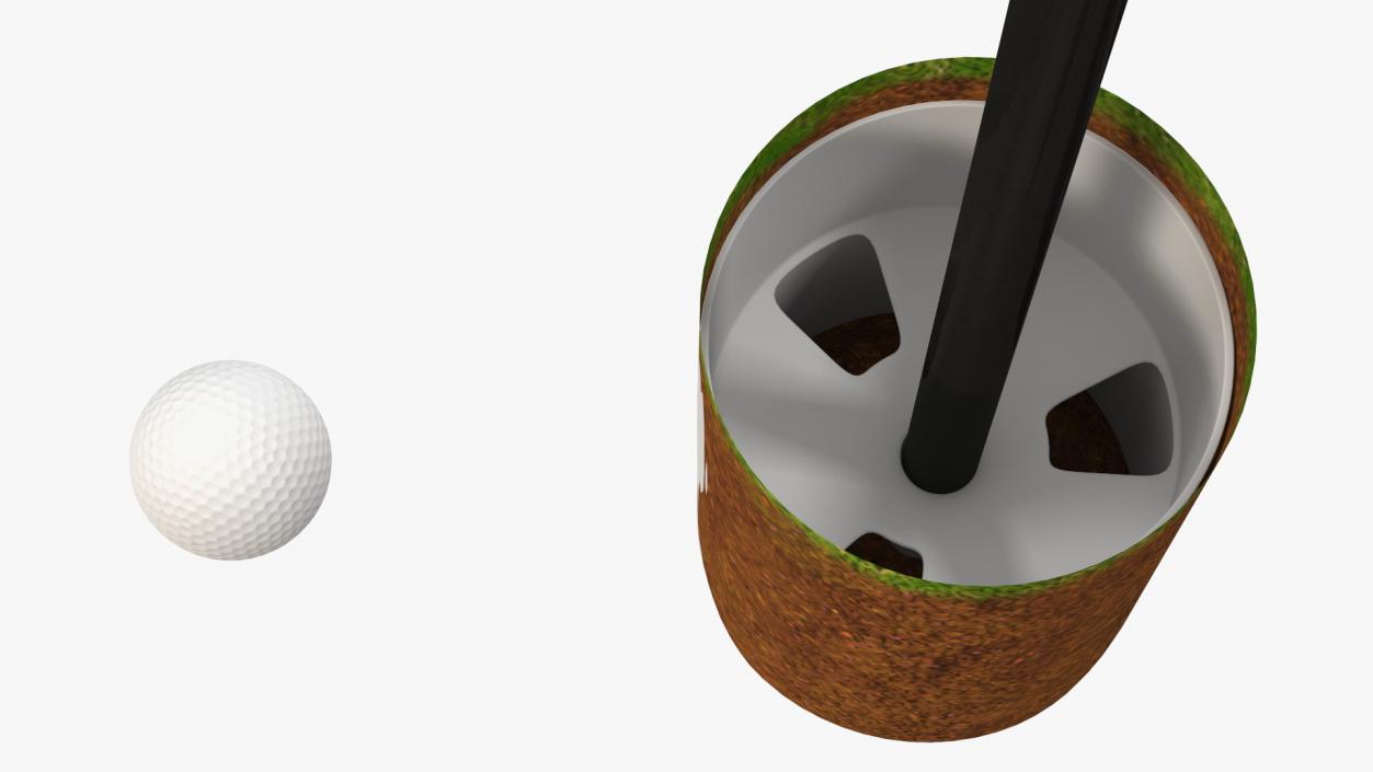 3D Golf Hole and Clubs Fur model