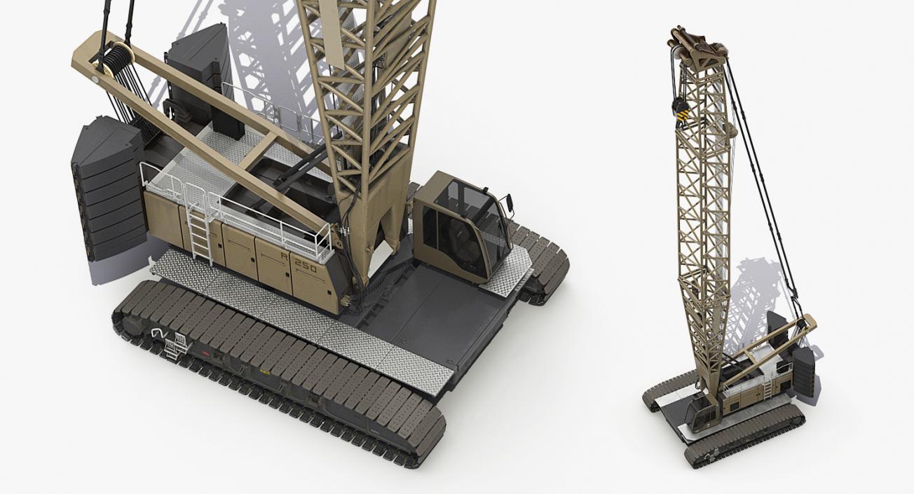 3D Lattice Boom Crawler Crane