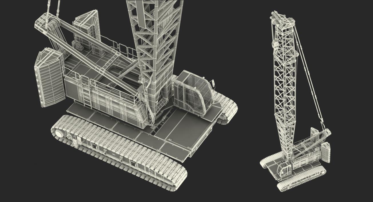 3D Lattice Boom Crawler Crane